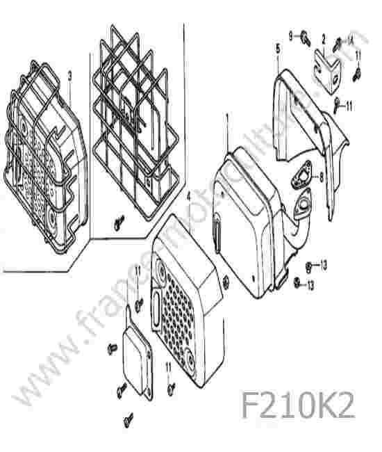 HONDA - F210K2 : Echappement