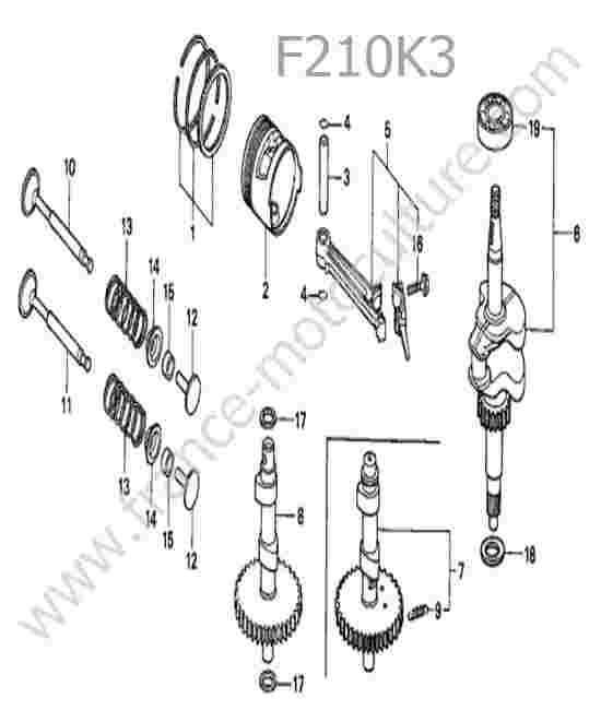 HONDA - F210K3 : Vilebrequin piston