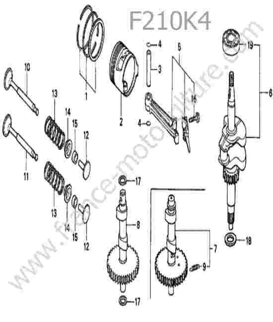 HONDA - F210K4 : Vilebrequin piston