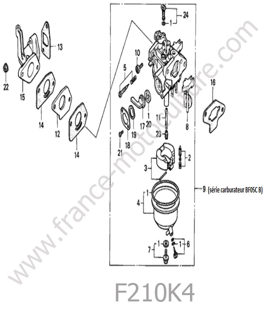 Carburateur HONDA F210K4