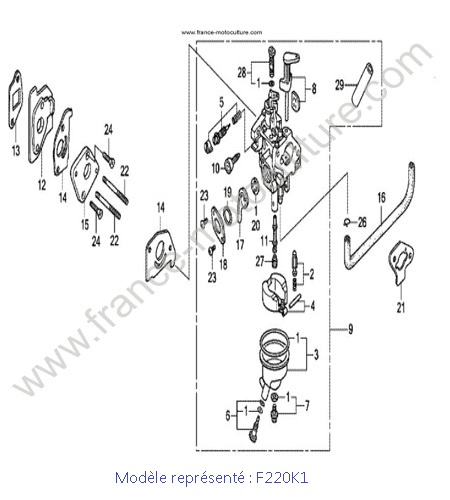 Carburateur - K1 HONDA F220