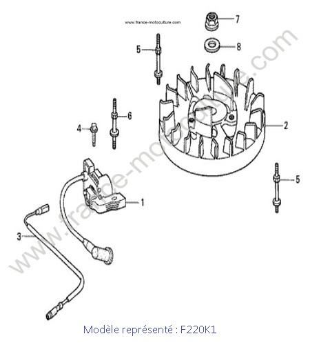 Bobine volant moteur - K1 HONDA F220