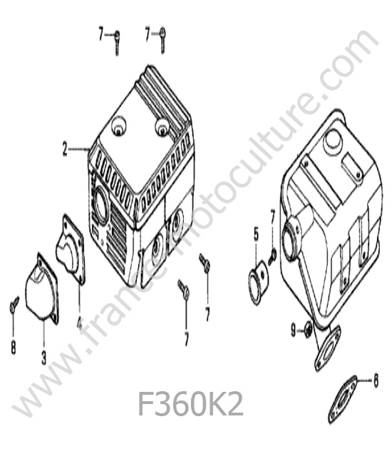 Echappement HONDA F360K2