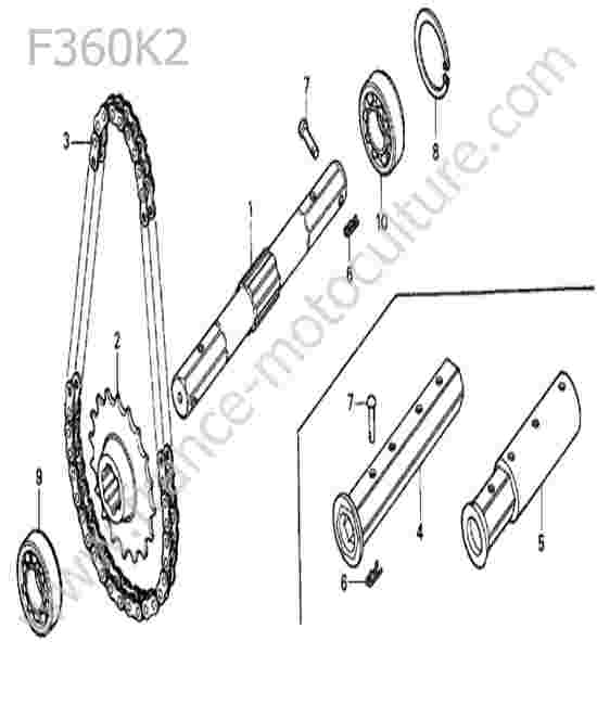 HONDA - F360K2 : Arbre sortie
