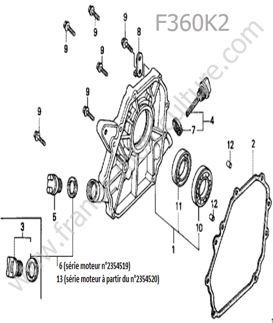 Carter moteur HONDA F360K2