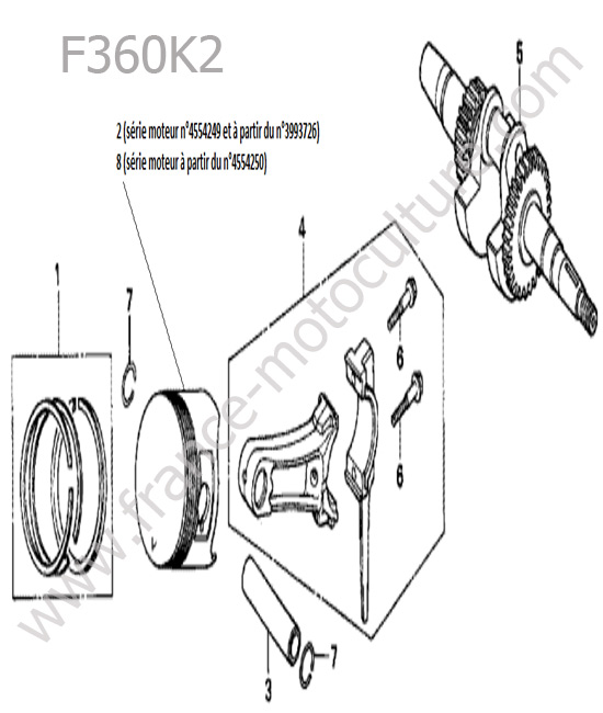 Piston/vilebrequin HONDA F360K2