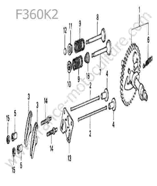 HONDA - F360K2 : Arbre à cames