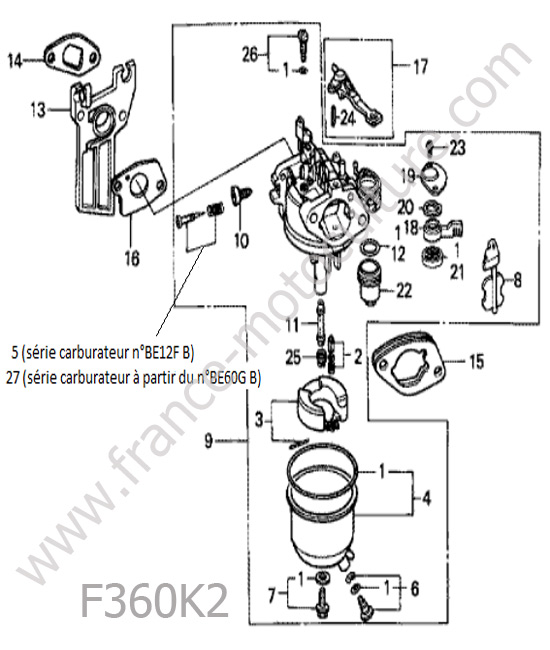 Carburateur HONDA F360K2