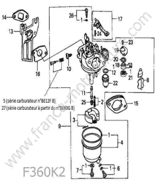HONDA - F360K2 : Carburateur