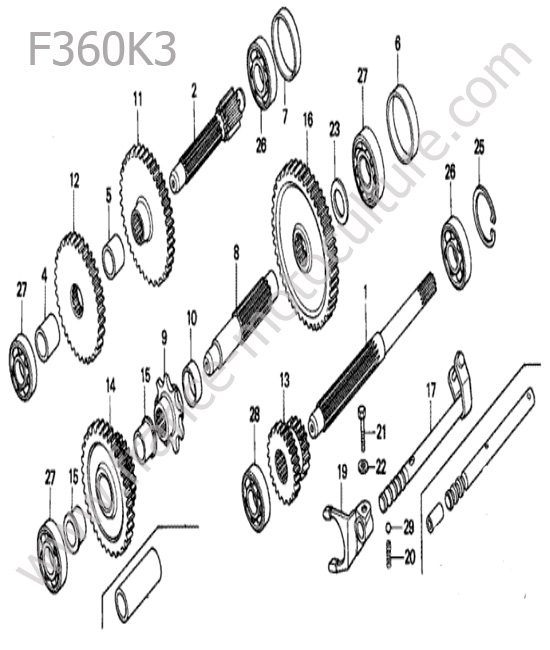 Arbres/pignons HONDA F360K3