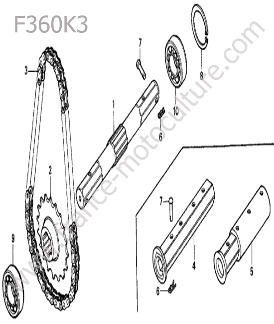 Arbre sortie HONDA F360K3
