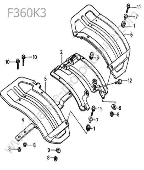 HONDA - F360K3 : Garde boue
