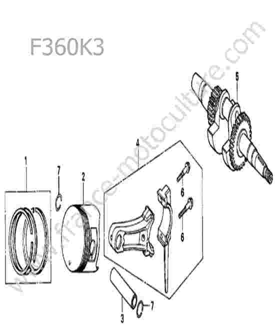 HONDA - F360K3 : Piston/vilebrequin