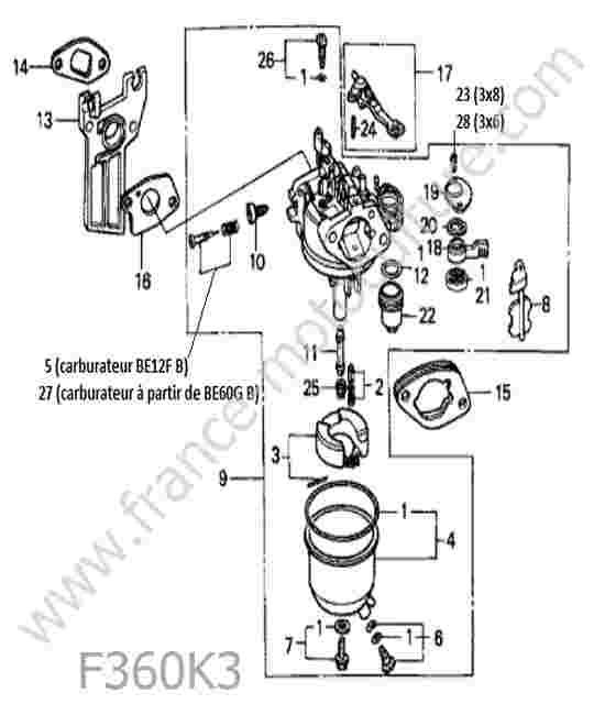 HONDA - F360K3 : Carburateur