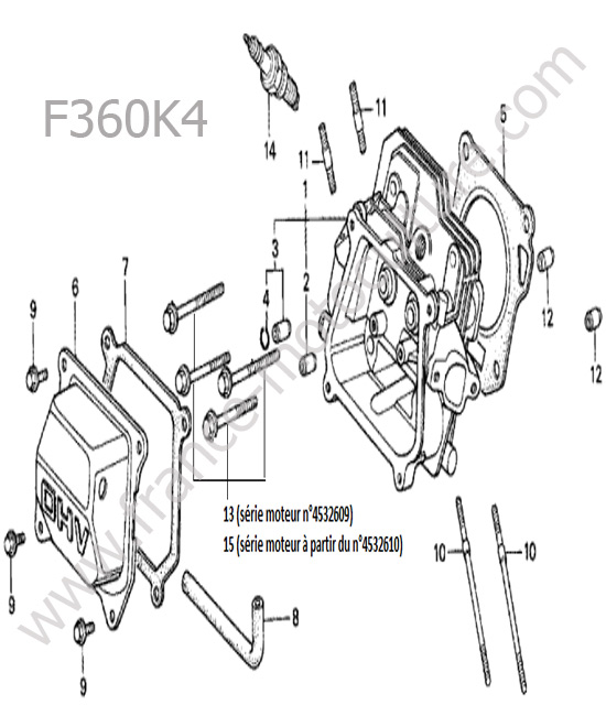 Culasse HONDA F360K4