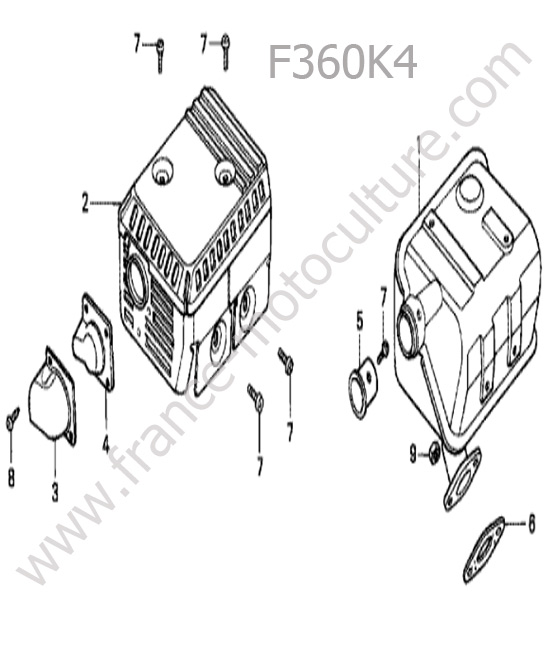 Echappement HONDA F360K4