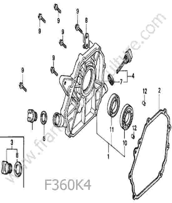 HONDA - F360K4 : Carter moteur