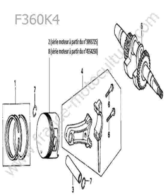 HONDA - F360K4 : Piston/vilebrequin