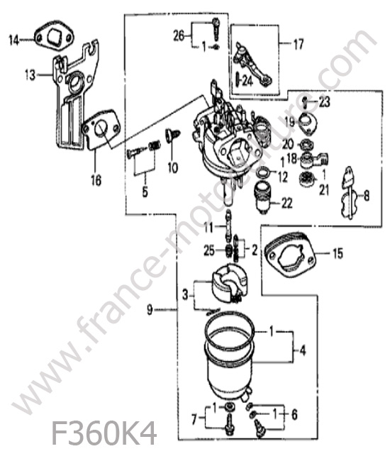 Carburateur HONDA F360K4