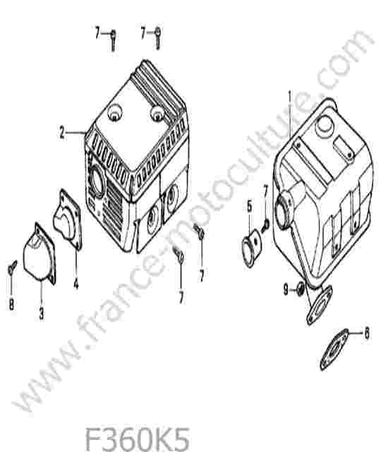 HONDA - F360K5 : Echappement