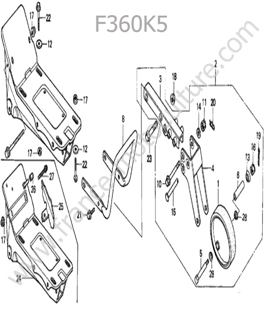 Vue éclatée (Chassis) pour HONDA - F360K5 Chassis HONDA F360K5