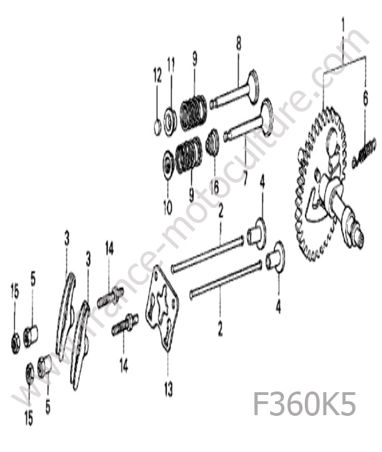 Arbre à cames HONDA F360K5