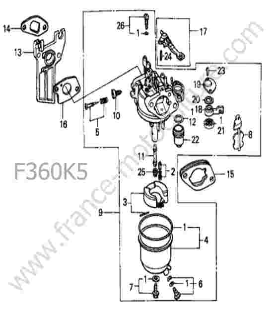 HONDA - F360K5 : Carburateur