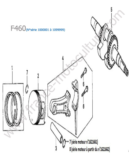 Piston/vilebrequin HONDA F460
