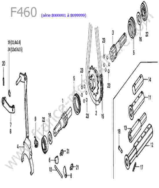 HONDA - F460FS : Arbres sortie
