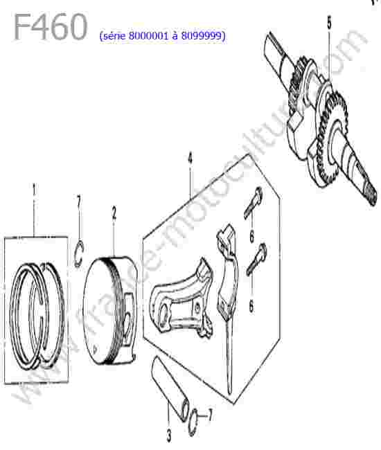 HONDA - F460FS : Piston/vilebrequin
