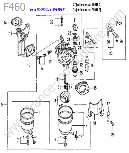 Carburateur HONDA F460FS