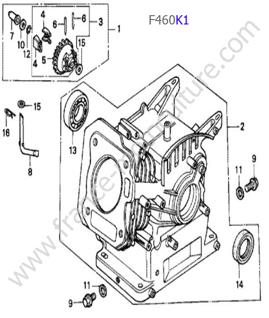 Bloc moteur HONDA F460K1