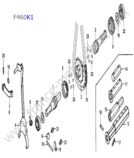 Arbres sortie HONDA F460K1