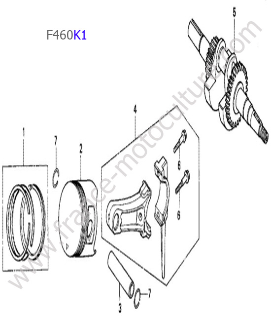 Piston/vilebrequin HONDA F460K1