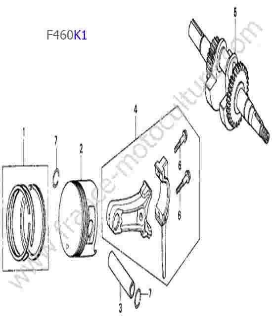 HONDA - F460K1 : Piston/vilebrequin