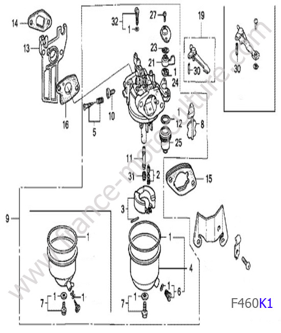 Carburateur HONDA F460K1