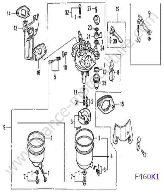 HONDA - F460K1 : Carburateur