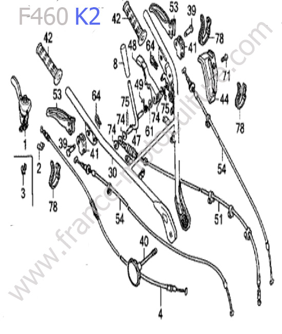 Guidon/batterie HONDA F460K2
