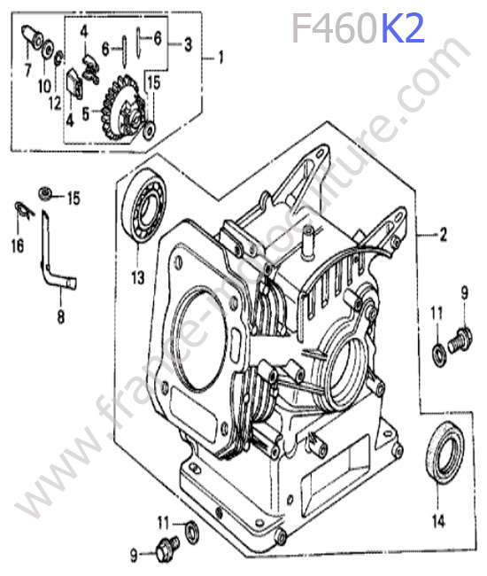 Bloc moteur HONDA F460K2