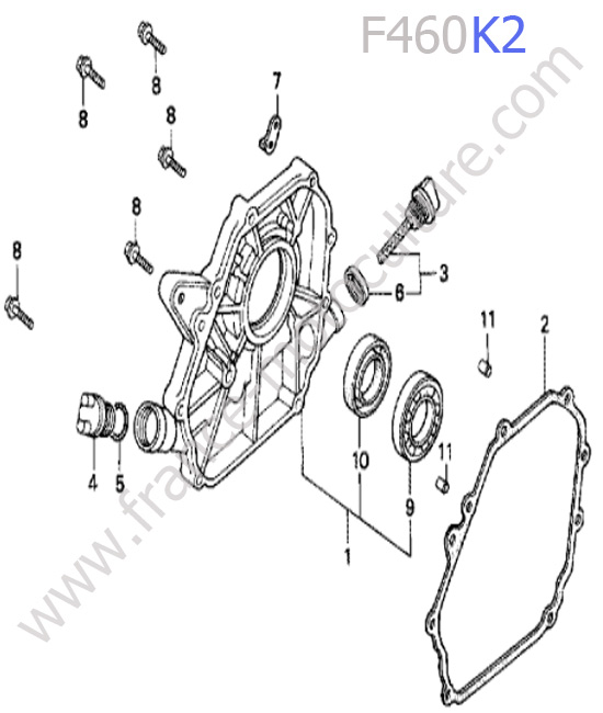 Carter moteur HONDA F460K2