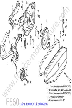 HONDA - F560-1 : Couvercle / Courroie