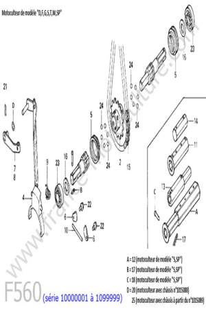 HONDA - F560-1 : Arbre roue