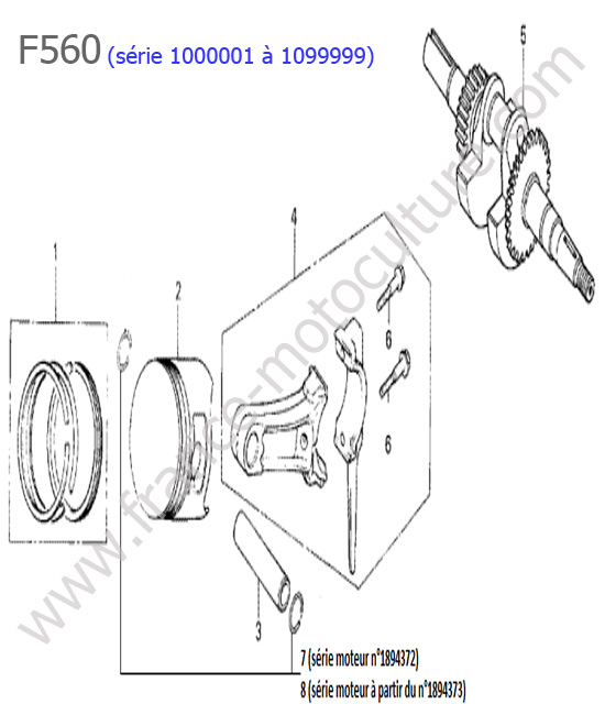 Piston / Vilebrequin HONDA F560-1