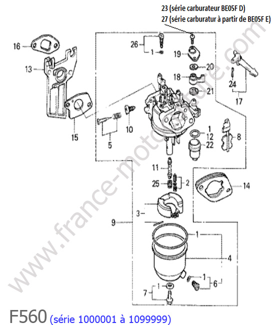 Carburateur HONDA F560-1