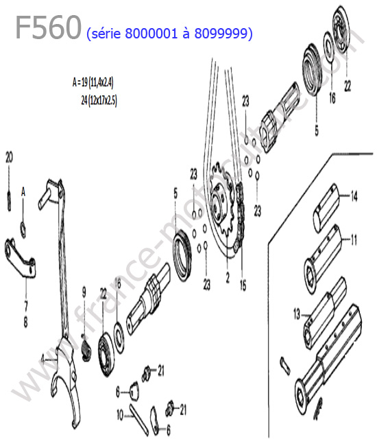 Arbre roue HONDA F560-2