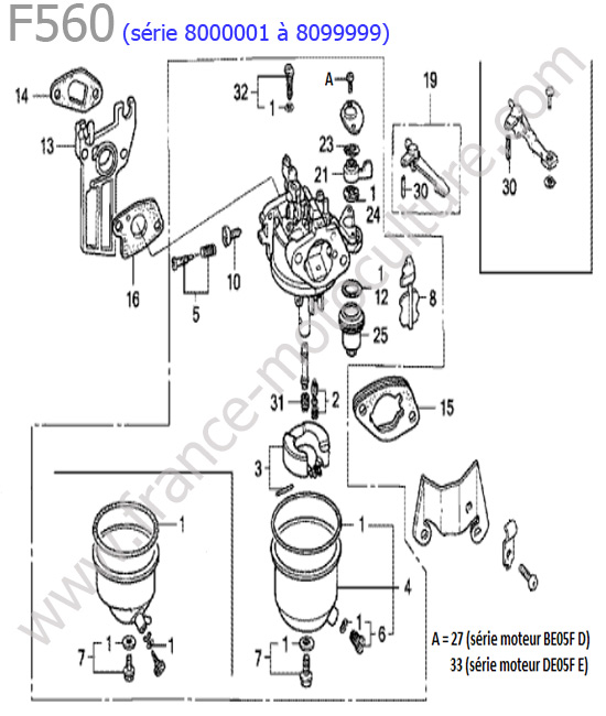 Carburateur HONDA F560-2