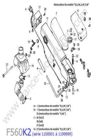 HONDA - F560K2-1 : Colonne / Mancheron