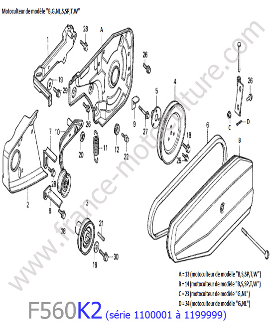 Couvercle / Courroie HONDA F560K2-1