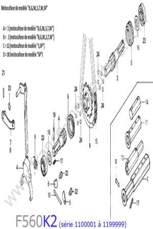 HONDA - F560K2-1 : Arbre roue