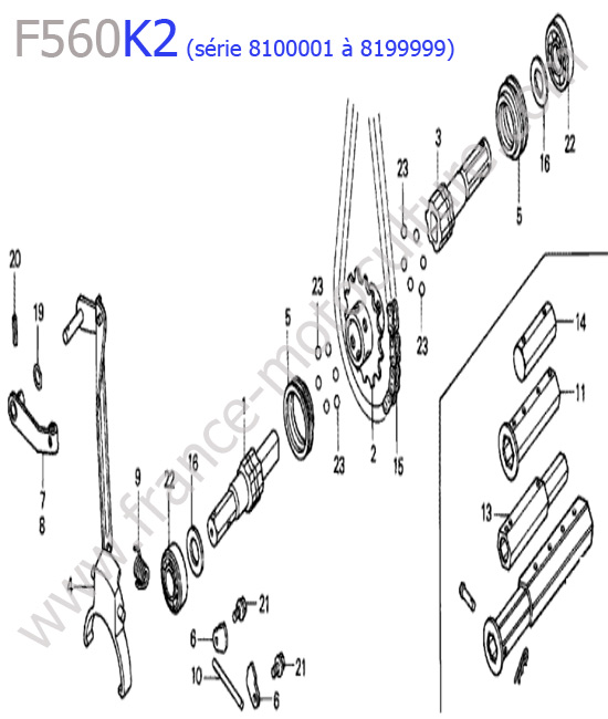 Arbre roues HONDA F560K2-2
